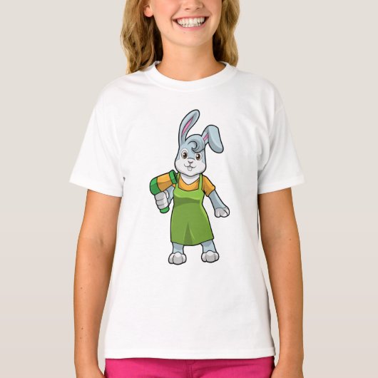 Kaninchen als Frisör T-Shirt (Vorderseite)