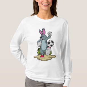 Kaninchen als Fußballspieler mit Fußball T-Shirt