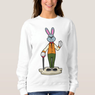 Kaninchen als Gentleman mit Cane Sweatshirt