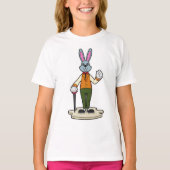 Kaninchen als Gentleman mit Cane T-Shirt (Vorderseite)