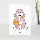 Kaninchen als Hiker mit Tasche Karte (Rückseite)