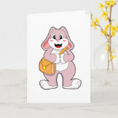 Kaninchen als Hiker mit Tasche Karte (Gelbe Blume)