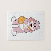 Kaninchen als Hiker mit Tasche Puzzle (Horizontal)