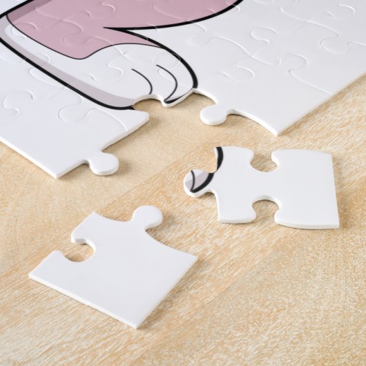 Kaninchen als Hiker mit Tasche Puzzle (Seite)