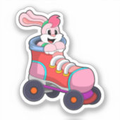 Kaninchen als Inline-Skater mit Inline-Skaten Aufkleber (Vorderseite)