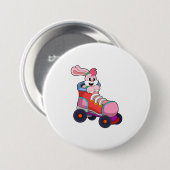 Kaninchen als Inline-Skater mit Inline-Skaten Button (Vorne & Hinten)