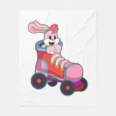 Kaninchen als Inline-Skater mit Inline-Skaten Fleecedecke (Vorderseite)