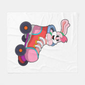 Kaninchen als Inline-Skater mit Inline-Skaten Fleecedecke (Vorderseite (Horizontal))