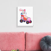 Kaninchen als Inline-Skater mit Inline-Skaten Leinwanddruck (Insitu (Wohnzimmer))