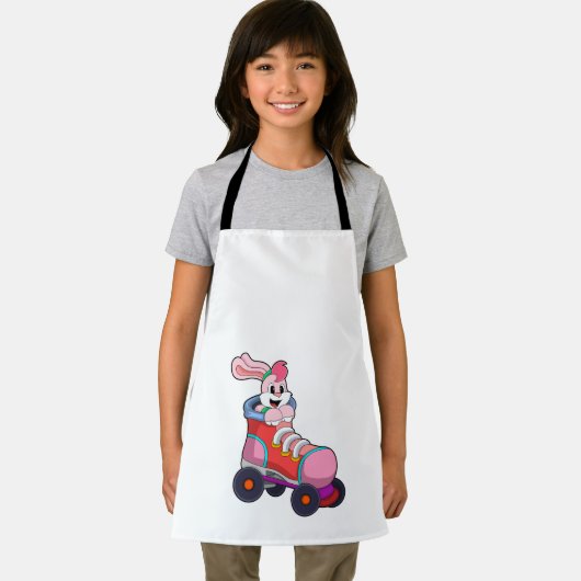 Kaninchen als Inline-Skater mit Inline-Skaten Schürze (Insitu)