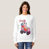 Kaninchen als Inline-Skater mit Inline-Skaten Sweatshirt (Vorne ganz)