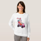 Kaninchen als Inline-Skater mit Inline-Skaten T-Shirt (Vorne ganz)