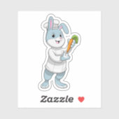 Kaninchen als Koch mit Carrot Aufkleber (Blatt)