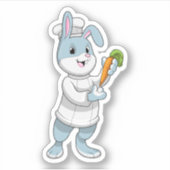 Kaninchen als Koch mit Carrot Aufkleber (Vorderseite)