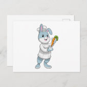 Kaninchen als Koch mit Carrot Postkarte (Vorne/Hinten)