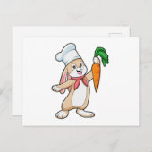 Kaninchen als Koch mit Carrot Postkarte (Vorne/Hinten)