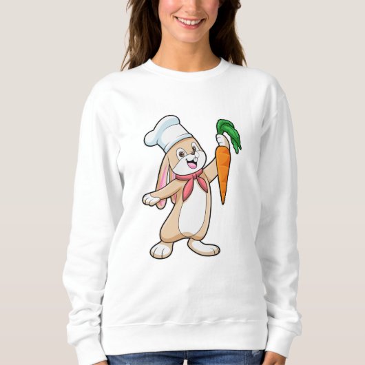 Kaninchen als Koch mit Carrot Sweatshirt (Vorderseite)