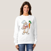 Kaninchen als Koch mit Carrot Sweatshirt (Vorne ganz)