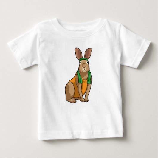 Kaninchen als Runner mit Handtuch Baby T-shirt (Vorderseite)