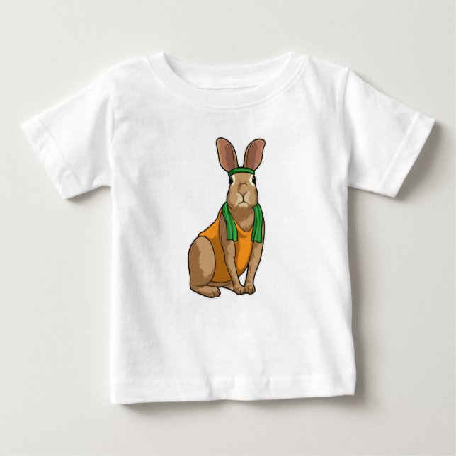 Kaninchen als Runner mit Handtuch Baby T-shirt (Vorderseite)