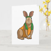 Kaninchen als Runner mit Handtuch Karte (Gelbe Blume)