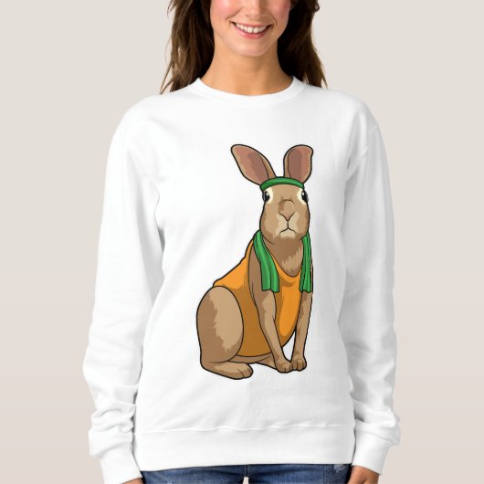 Kaninchen als Runner mit Handtuch Sweatshirt (Vorderseite)