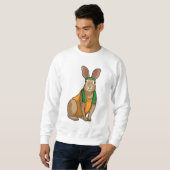 Kaninchen als Runner mit Handtuch Sweatshirt (Vorne ganz)