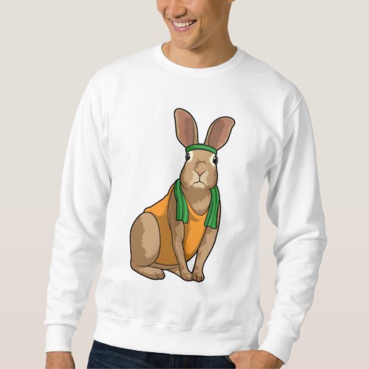 Kaninchen als Runner mit Handtuch Sweatshirt (Vorderseite)