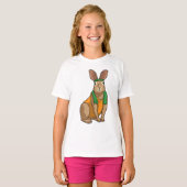 Kaninchen als Runner mit Handtuch T-Shirt (Vorne ganz)