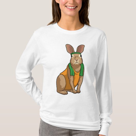 Kaninchen als Runner mit Handtuch T-Shirt (Vorderseite)
