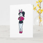 Kaninchen als Sekretär mit Notepad & Brille Karte (Gelbe Blume)