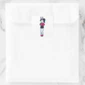 Kaninchen als Sekretär mit Notepad & Brille Quadratischer Aufkleber (Tasche)