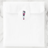 Kaninchen als Sekretär mit Notepad & Brille Runder Aufkleber (Tasche)