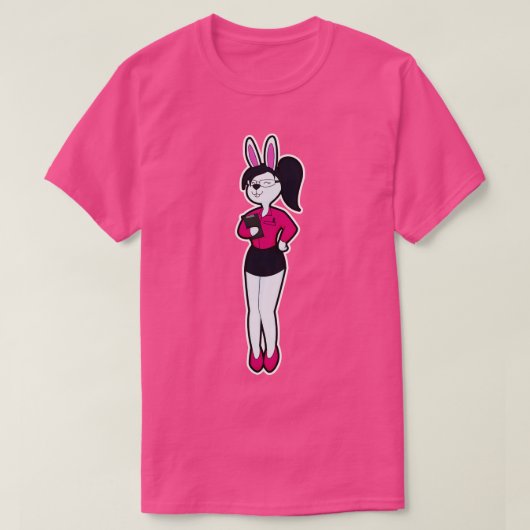 Kaninchen als Sekretär mit Notepad Glasses T-Shirt (Design vorne)