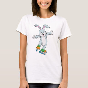 Kaninchen als Skater mit Inline-Skaten T-Shirt