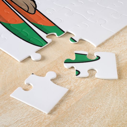 Kaninchen als Skifahrer mit Ski Puzzle (Seite)