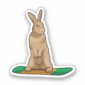 Kaninchen als Snowboarder mit Snowboard Aufkleber (Vorderseite)