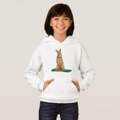 Kaninchen als Snowboarder mit Snowboard Hoodie (Vorne ganz)