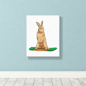 Kaninchen als Snowboarder mit Snowboard Leinwanddruck (Insitu (Holzboden))