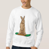 Kaninchen als Snowboarder mit Snowboard Sweatshirt (Vorderseite)