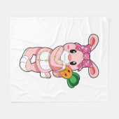 Kaninchen als Spielzeug Fleecedecke (Vorderseite (Horizontal))