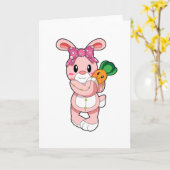 Kaninchen als Spielzeug Karte (Gelbe Blume)