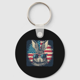 Kaninchen Amerikanischer Patriot 4. Juli Geschenk Schlüsselanhänger