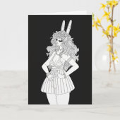 Kaninchen-Anthro Karte (Gelbe Blume)