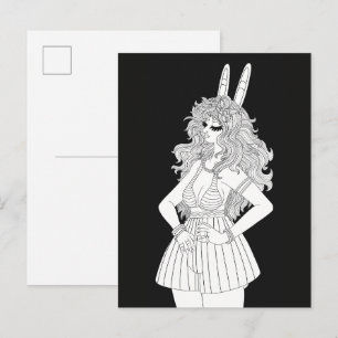 Kaninchen-Anthro Postkarte