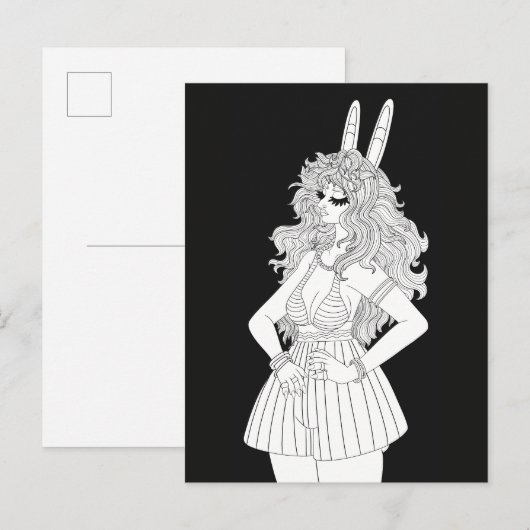 Kaninchen-Anthro Postkarte (Vorne/Hinten)