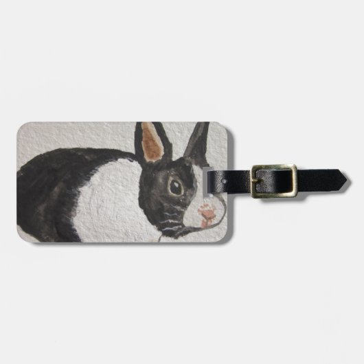 Kaninchen, Aquarelltier Gepäckanhänger (Vorderseite horizontal)