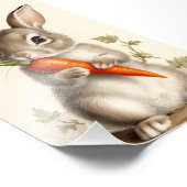 Kaninchen Art Spring Blume Kinderzimmer drucken Fotodruck (Ecke)