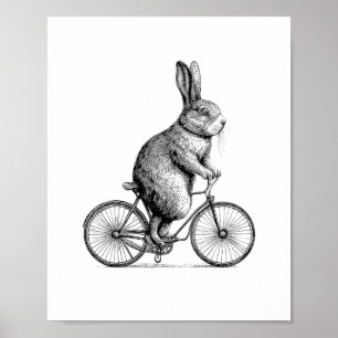 Kaninchen auf dem Bike Bunny Bicycle Men W Poster