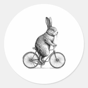 Kaninchen auf dem Bike Bunny Bicycle Men W Runder Aufkleber